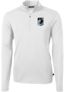 Cutter and Buck Minnesota United FC Mens White Virtue Eco Pique Big and Tall Qtr Zip