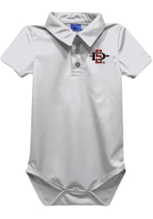 Vive La Fete San Diego State Aztecs Baby White Team Short Sleeve One Piece Polo
