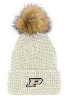 LogoFit Purdue Boilermakers White Belgian Womens Knit Hat