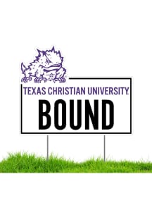 TCU Horned Frogs School Bound Yard Sign - White