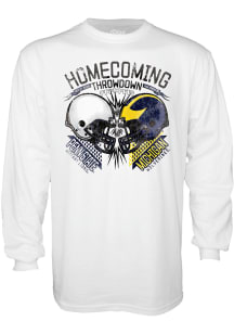 Blue 84 Michigan Wolverines White Homecoming Football vs Penn State Nittany Lions Long Sleeve T Sh..
