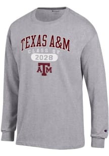 Champion Texas A&M Aggies Grey Class of 2028 Jersey Long Sleeve T Shirt