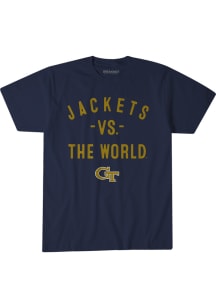 BreakingT GA Tech Yellow Jackets Youth Navy Blue Jackets Vs. The World Player Tee