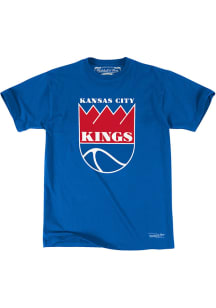 Mitchell and Ness Kansas City Kings Blue Traditional Graphic Short Sleeve Fashion T Shirt