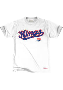 Mitchell and Ness Kansas City Kings White Traditional Script Short Sleeve T Shirt