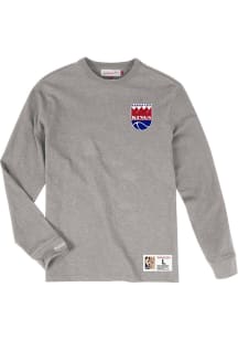 Mitchell and Ness Kansas City Kings Grey Slub Long Sleeve Fashion T Shirt