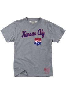 Mitchell and Ness Kansas City Kings Grey Kings City Wordmark Short Sleeve T Shirt