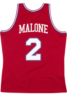 Moses Malone  Mitchell and Ness Philadelphia 76ers Red 82-83 Road Throwback Basketball Jersey