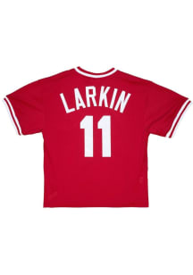 Barry Larkin Cincinnati Reds Mitchell and Ness 1990 Authentic Batting Practice Cooperstown Jersey..