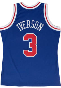 Allen Iverson  Mitchell and Ness Philadelphia 76ers Blue 96-97 Road Throwback Basketball Jersey