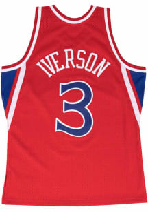 Allen Iverson  Mitchell and Ness Philadelphia 76ers Red 96-97 Road Throwback Basketball Jersey