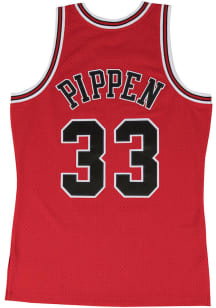 Scottie Pippen  Mitchell and Ness Chicago Bulls Red 97-98 Road Alternate Throwback Basketball Jers..
