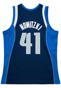 Dirk Nowitzki  Mitchell and Ness Dallas Mavericks Navy Blue 11-12 Road Throwback Basketball Jersey