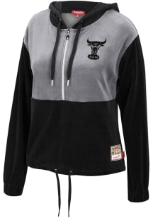 Mitchell and Ness Chicago Bulls Womens Black Velour Light Weight Jacket