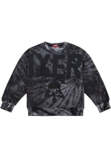 Mitchell and Ness Philadelphia 76ers Womens Black Tie Dye Crew Sweatshirt