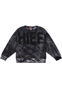 Mitchell and Ness Kansas City Chiefs Womens Black Tie Dye Crew Sweatshirt