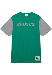 Mitchell and Ness Philadelphia Eagles Kelly Green COLOR BLOCKED Short Sleeve Fashion T Shirt