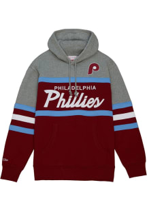 Mitchell and Ness Philadelphia Phillies Mens Maroon Head Coach Fashion Hood