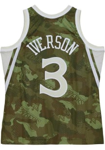 Allen Iverson  Mitchell and Ness Philadelphia 76ers Green Ghost Camo Throwback Basketball Jersey