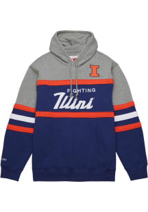 Mitchell and Ness Illinois Fighting Illini Mens Navy Blue Head Coach Fashion Hood