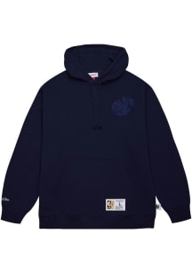 Mitchell and Ness Dallas Mavericks Mens Navy Blue Tonal Logo Long Sleeve Hoodie