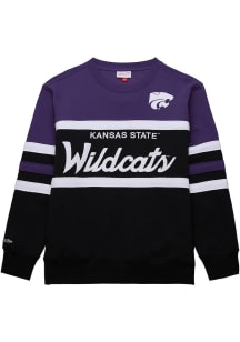 Mitchell and Ness K-State Wildcats Mens Black Head Coach Long Sleeve Fashion Sweatshirt