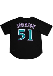 Randy Johnson Arizona Diamondbacks Mitchell and Ness Button Throwback Cooperstown Jersey - Black