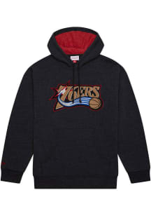Mitchell and Ness Philadelphia 76ers Mens Black Snow Washed Fashion Hood