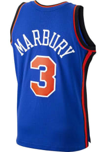 Stephon Marbury  Mitchell and Ness New York Knicks Blue Swingman Throwback Basketball Jersey