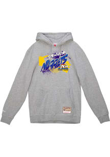 Mitchell and Ness Denver Nuggets Mens Grey Graff Long Sleeve Hoodie