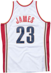 LeBron James  Mitchell and Ness Cleveland Cavaliers White 03-04 Home Throwback Basketball Jersey