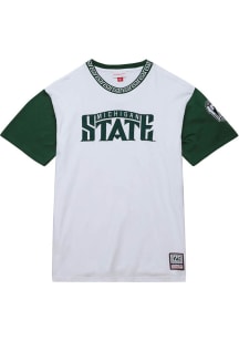 Mitchell and Ness Michigan State Spartans White 125th Anniversary of Basketball Champ Era Short Sl..