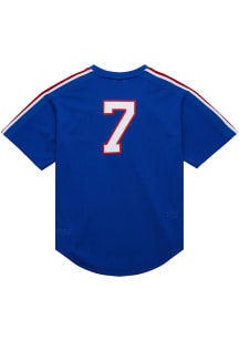 Ivan Rodriguez Texas Rangers Mitchell and Ness Button Throwback Cooperstown Jersey - Blue