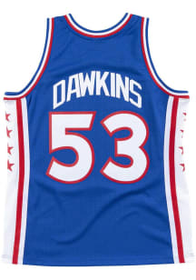 Darryl Dawkins  Mitchell and Ness Philadelphia 76ers Blue Swingman Throwback Basketball Jersey