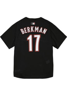 Lance Berkman Houston Astros Mitchell and Ness Throwback Cooperstown Jersey - Black