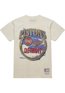 Mitchell and Ness Detroit Pistons Natural Crown Jewels Short Sleeve T Shirt