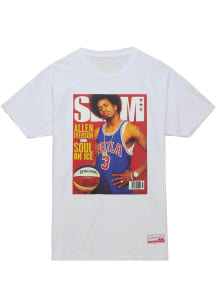 Allen Iverson Philadelphia 76ers White SLAM Design Short Sleeve Fashion Player T Shirt