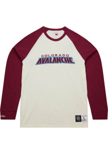 Mitchell and Ness Colorado Avalanche White Legendary Slub Long Sleeve Fashion T Shirt