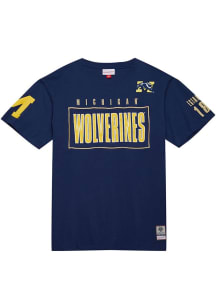 Mitchell and Ness Michigan Wolverines Blue OG 2 Premium Tee Short Sleeve Fashion T Shirt