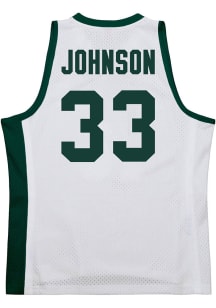 Magic Johnson  Mitchell and Ness Michigan State Spartans White Replica Basketball Jersey