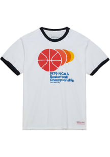 Mitchell and Ness Michigan State Spartans White 125th Anniversary of Basketball Champ Era Graphic..