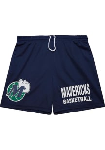 Mitchell and Ness Dallas Mavericks Mens Navy Blue Gameday Mesh Shorts Shorts