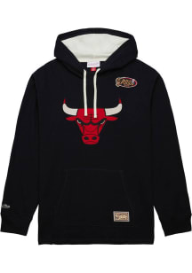Mitchell and Ness Chicago Bulls Mens Black Thermal Long Sleeve Lightweight Hoodie