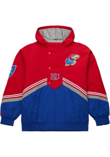 Mitchell and Ness Kansas Jayhawks Mens Red Throw It Back Light Weight Jacket