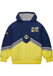 Mitchell and Ness Michigan Wolverines Mens Blue Throw It Back Light Weight Jacket