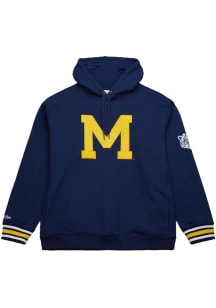 Mitchell and Ness Michigan Wolverines Mens Blue Chainstitch Fashion Hood
