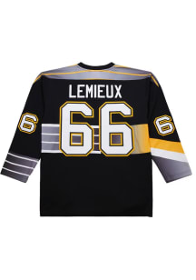 Mitchell and Ness Mario Lemieux Pittsburgh Penguins Mens Black Throwback Design Hockey Jersey
