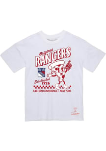 Mitchell and Ness New York Rangers White Pizza Short Sleeve T Shirt