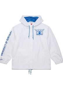Mitchell and Ness Kentucky Wildcats Mens White Current Logo Coach Light Weight Jacket