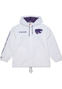 Mitchell and Ness K-State Wildcats Mens White Current Logo Coach Light Weight Jacket